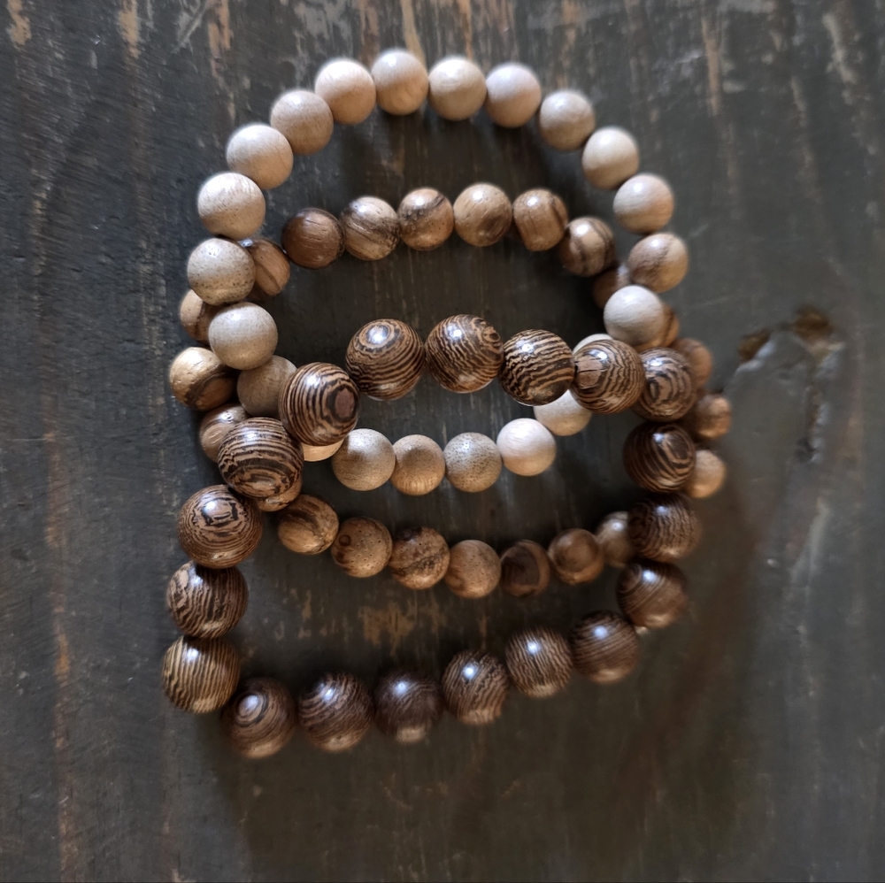 Wooden Beaded Bracelets Set